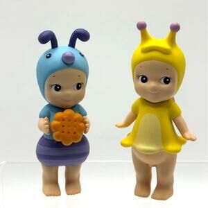 Set of 2 New Kewpie/Angel Collectible Bug Mini Figures, Ant & Snail Costumes